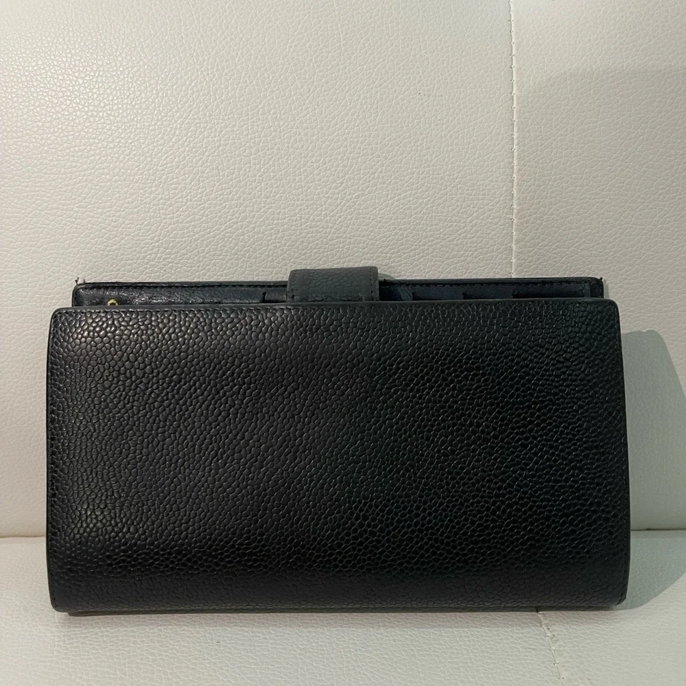 Authentic CHANEL Long Caviar Leather CC Bifold Flap Wallet - Picture 3 of 13